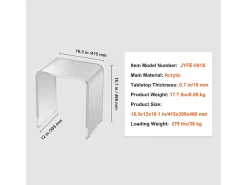 Mesa Auxiliar SucceBuy em Ácrílico em Forma de C, Lúcite Transparente para Salão e Escritório