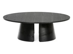 Mesa baixa redonda preta Ø110 h36 cm
