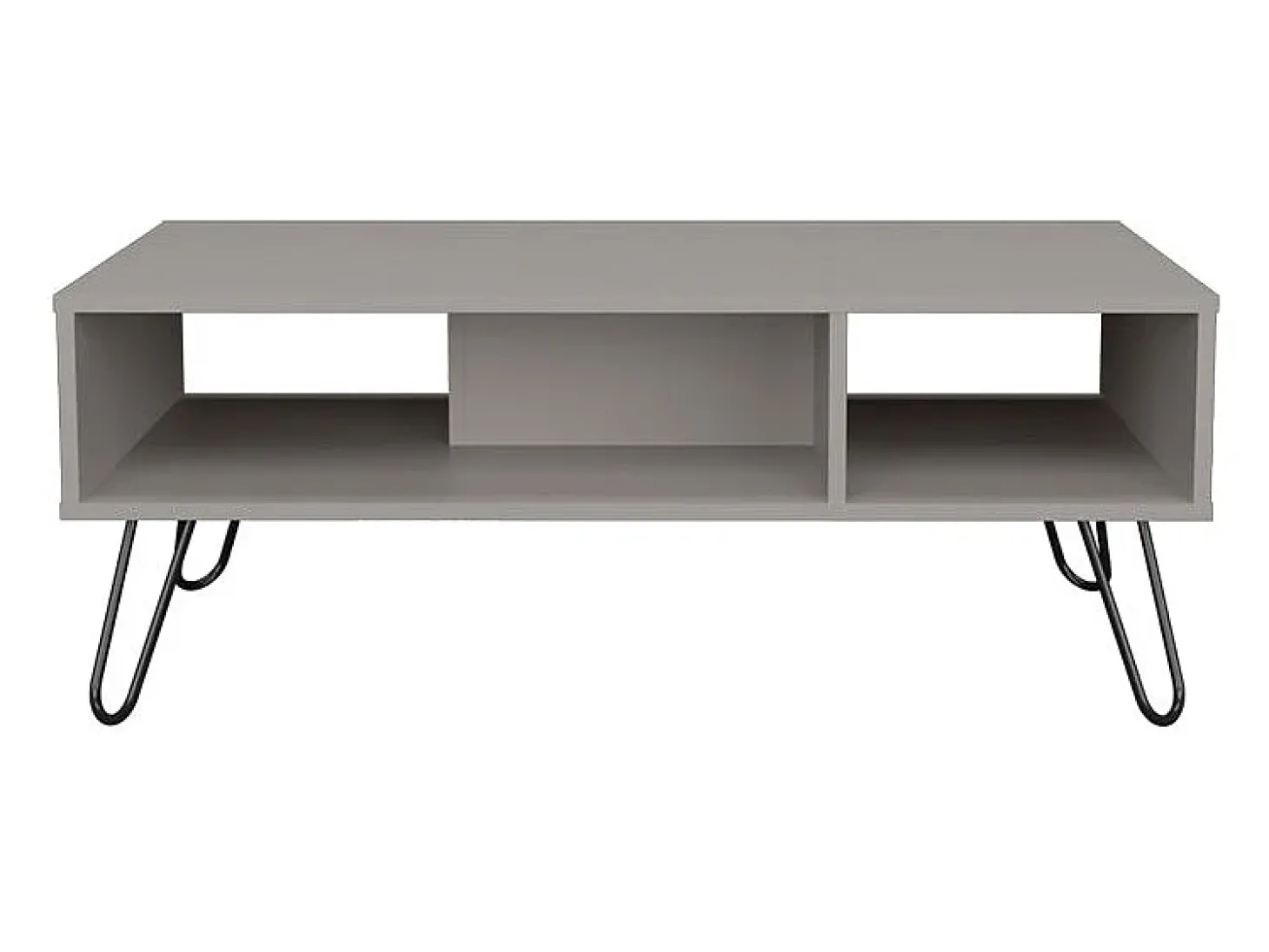Mesa central Genoa em melamina com 3 prateleiras , Cinzento , 40 cm X 101,1 cm X 45 cm