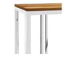 Mesa consola aço inoxidável/madeira de acácia maciça prateado PT425498