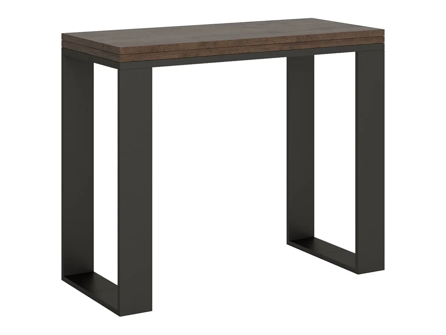 Mesa consola com abertura do livro 90x45/90 cm Tecno Libra Nogueira quadro Antracite