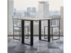 Mesa consola com abertura do livro 90x45/90 cm Tecno Libra Carvalho Natural quadro Antracite