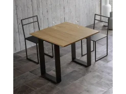 Mesa consola com abertura do livro 90x45/90 cm Tecno Libra Carvalho Natural quadro Antracite
