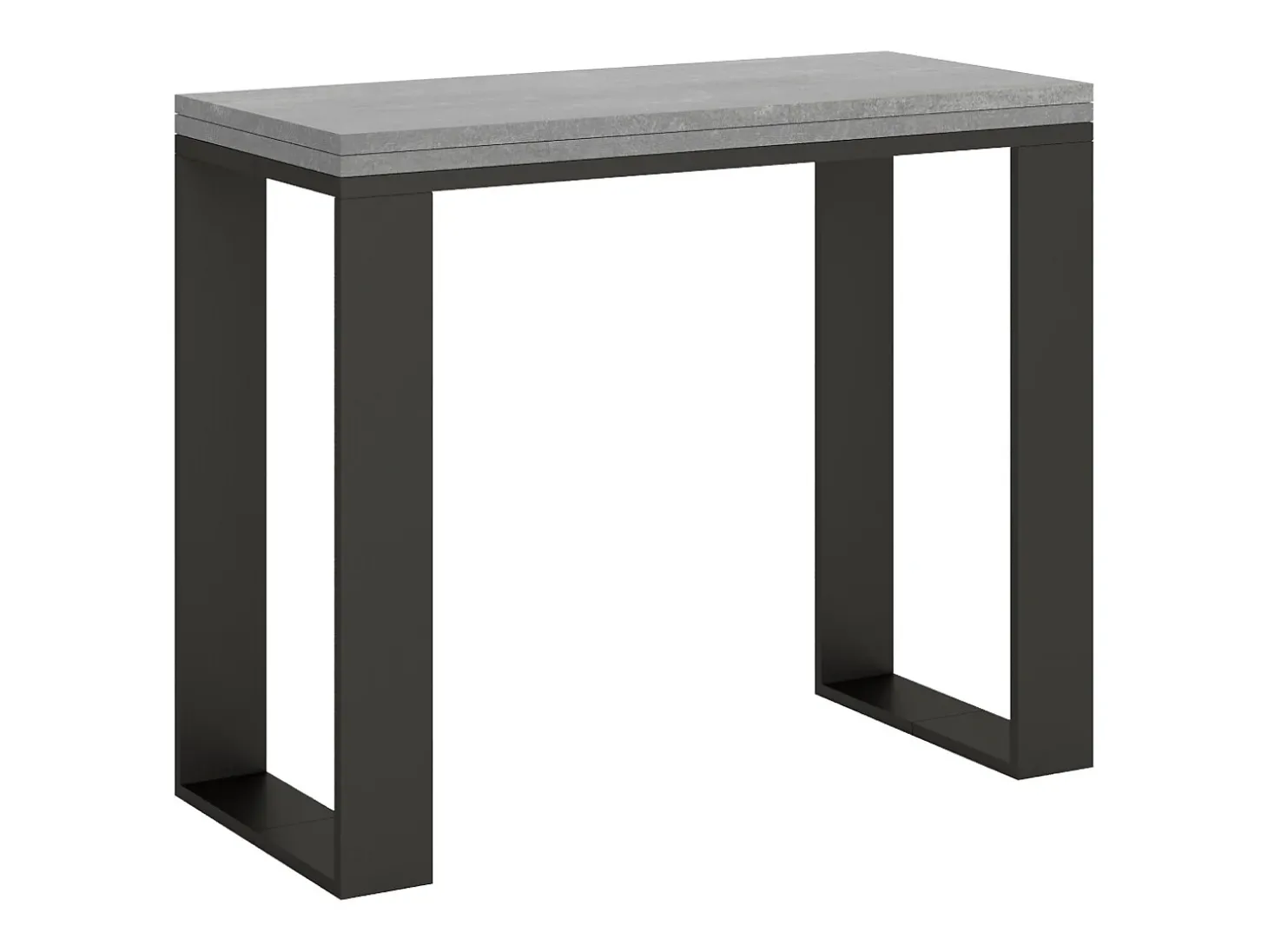 Mesa consola com abertura do livro 90x45/90 cm Tecno Libra Cimento quadro Antracite