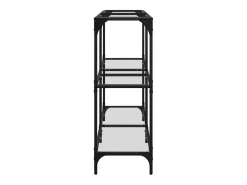 Mesa consola com tampo em vidro transparente 118,5x30x81 cm aço PT900960