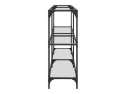 Mesa consola com tampo em vidro transparente 158,5x30x81 cm aço