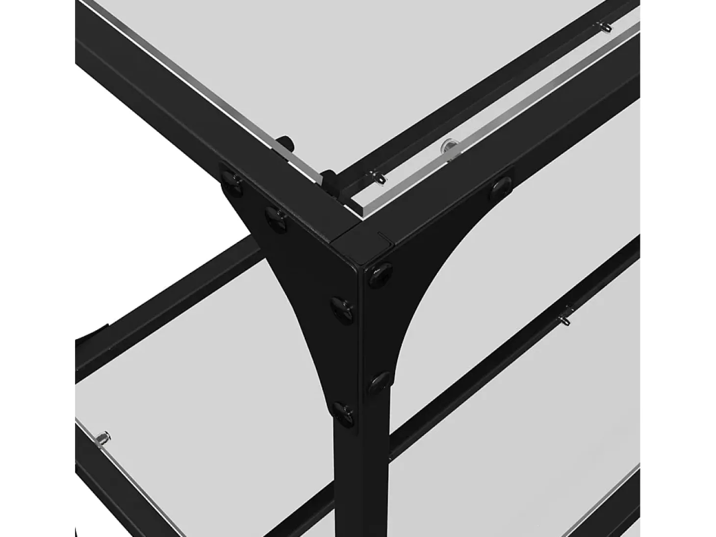 Mesa consola com tampo em vidro transparente 158,5x30x81 cm aço