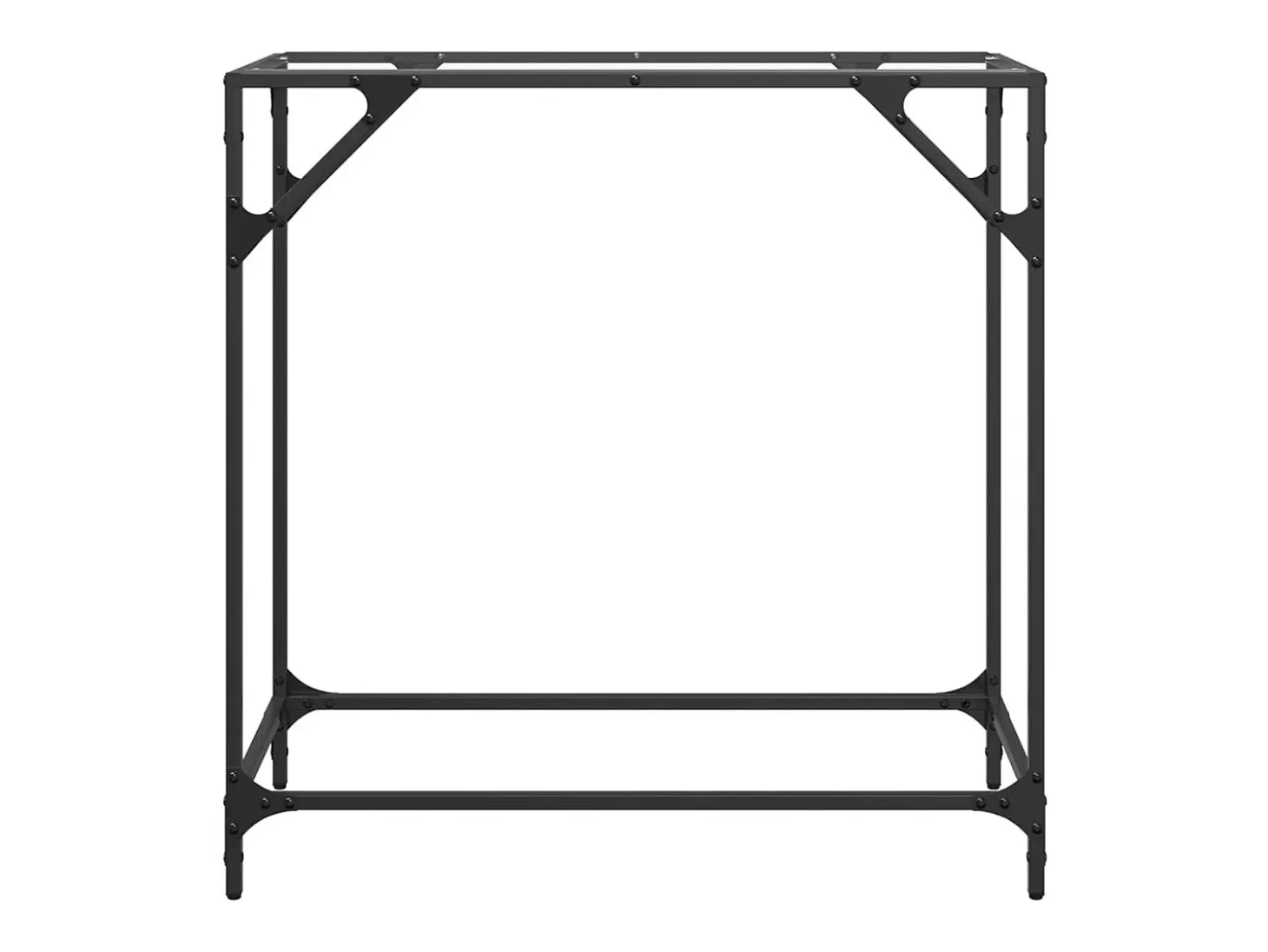 Mesa consola com tampo em vidro transparente 80x35x81 cm aço PT363030
