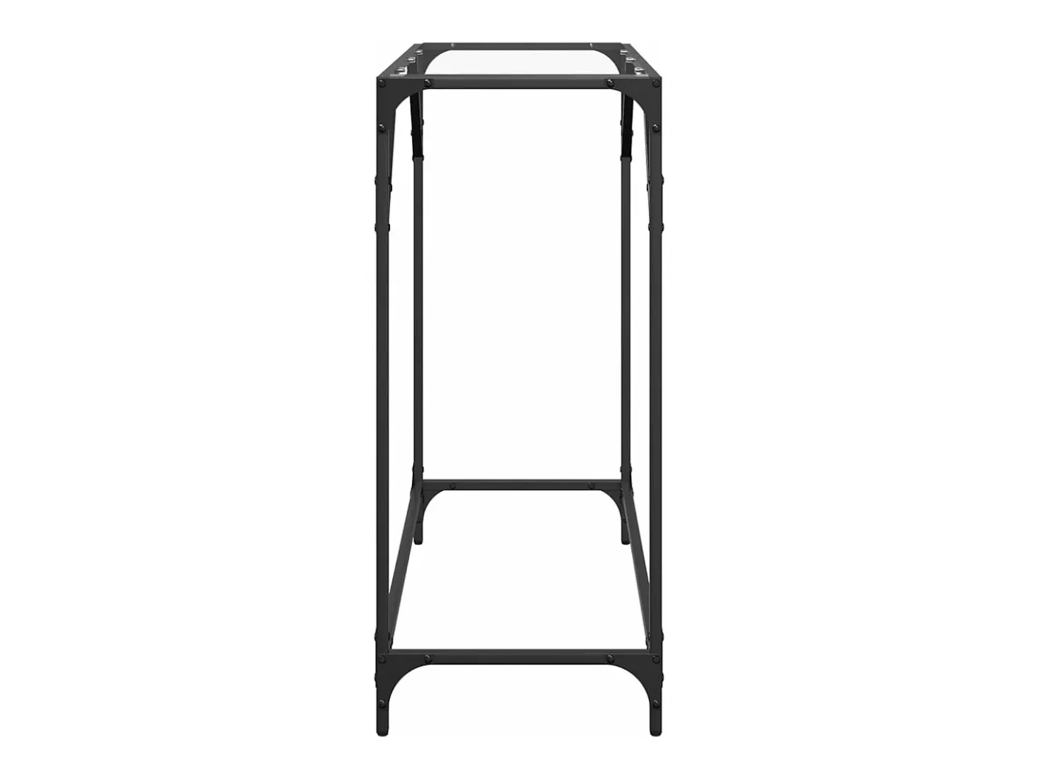 Mesa consola com tampo em vidro transparente 80x35x81 cm aço PT363030