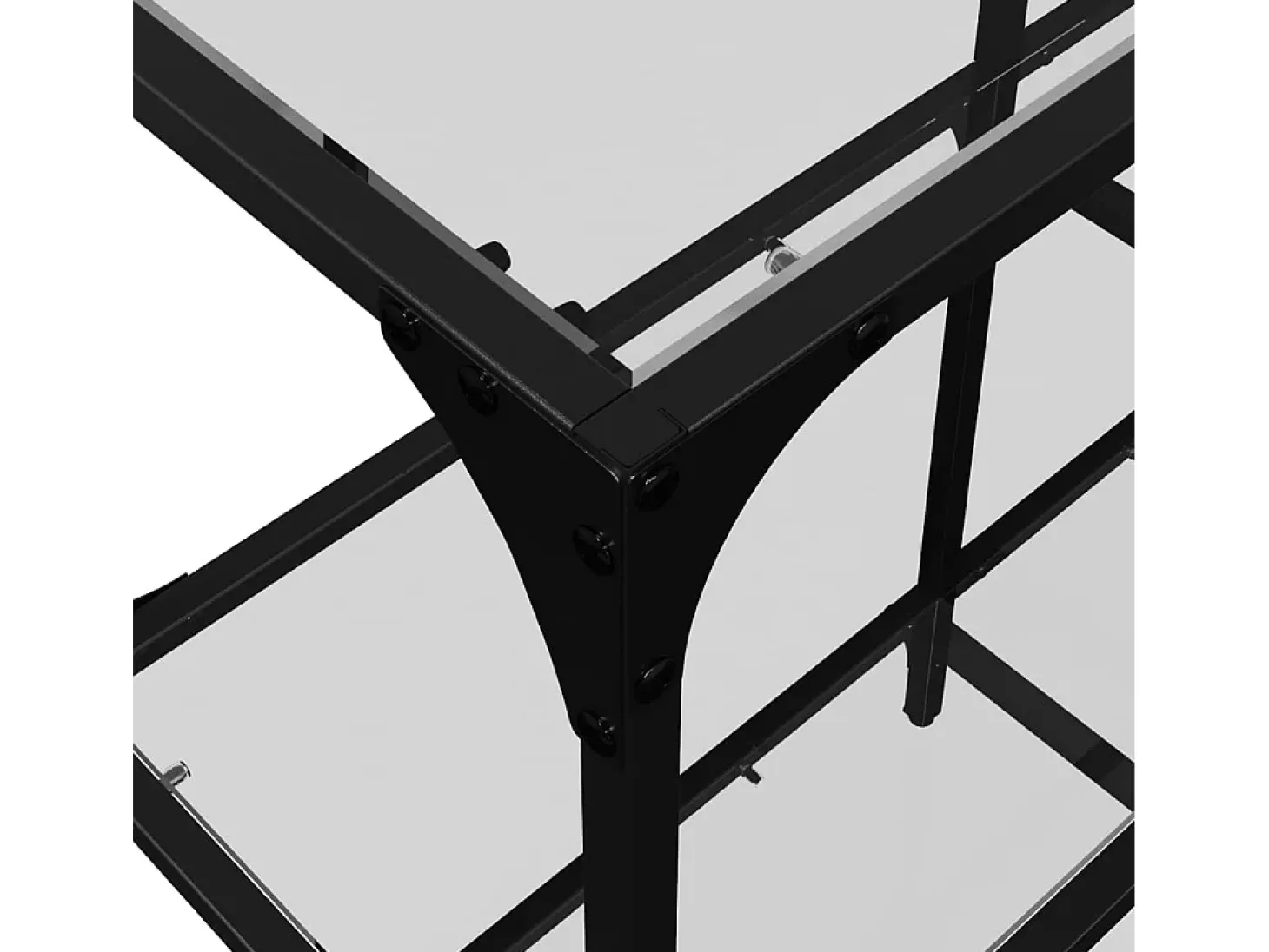 Mesa consola com tampo em vidro transparente 98x30x81 cm aço