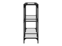 Mesa consola com tampo em vidro transparente 98x30x81 cm aço