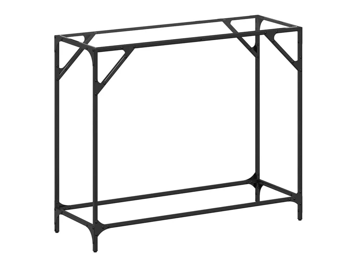 Mesa consola com tampo em vidro transparente 98x35x81 cm aço PT163615