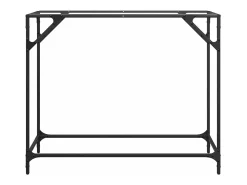 Mesa consola com tampo em vidro transparente 98x35x81 cm aço PT163615