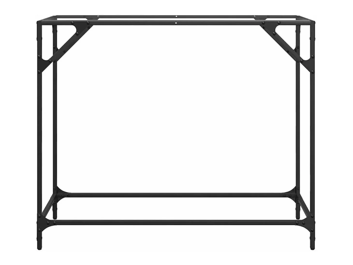 Mesa consola com tampo em vidro transparente 98x35x81 cm aço PT163615