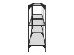 Mesa consola com tampo em vidro transparente 194,5x30x81 cm aço