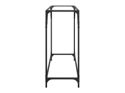 Mesa consola com tampo em vidro transparente 98x35x81 cm aço