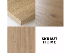 Mesa consola de entrada, 70x35x75cm, Com gaveta, Com Armazenamento, Carvalho