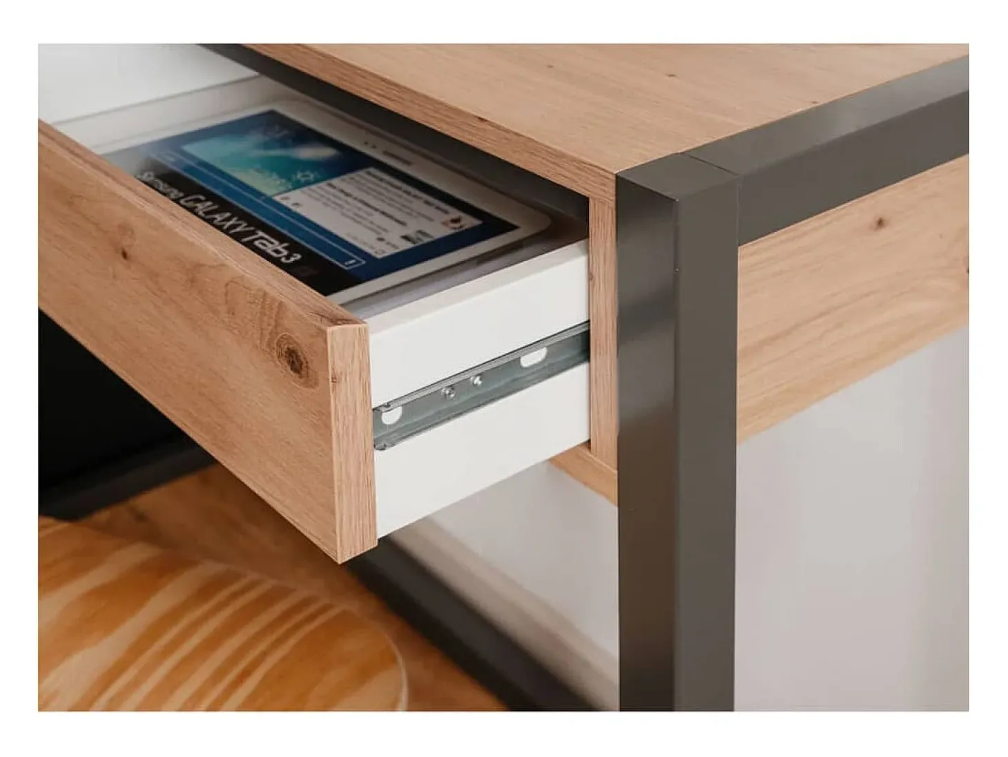 Mesa consola Denver 44 carvalho artesanal cinzento antracite