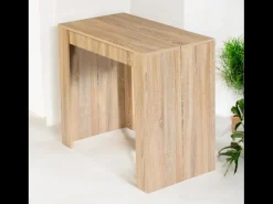 Mesa consola extensível em madeira 1,40 m - Elegância natural e funcionalidade
