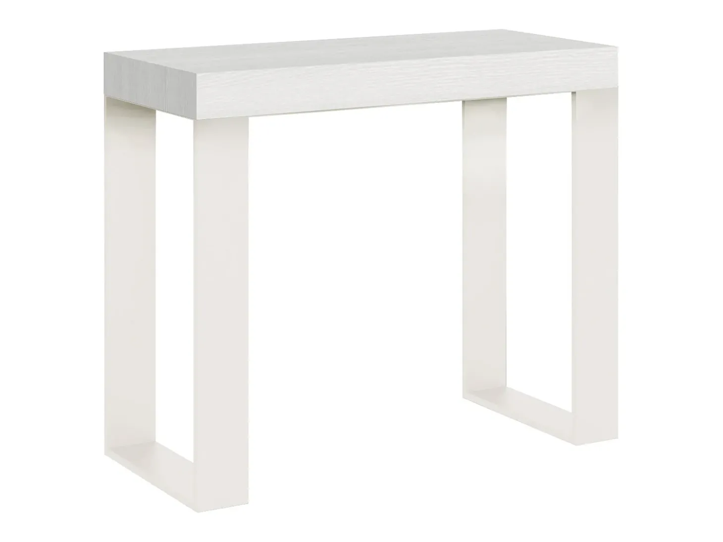 Mesa consola extensível 90x40/300 cm Tecno Cinza Branca quadro Branco
