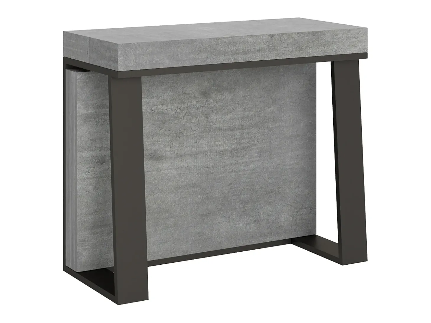 Mesa consola extensível 90x40/288 cm Asia Cimento quadro Antracite
