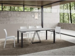 Mesa consola extensível 90x40/196 cm Tiris Small cimento quadro antracite