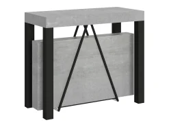 Mesa consola extensível 90x40/196 cm Tiris Small cimento quadro antracite