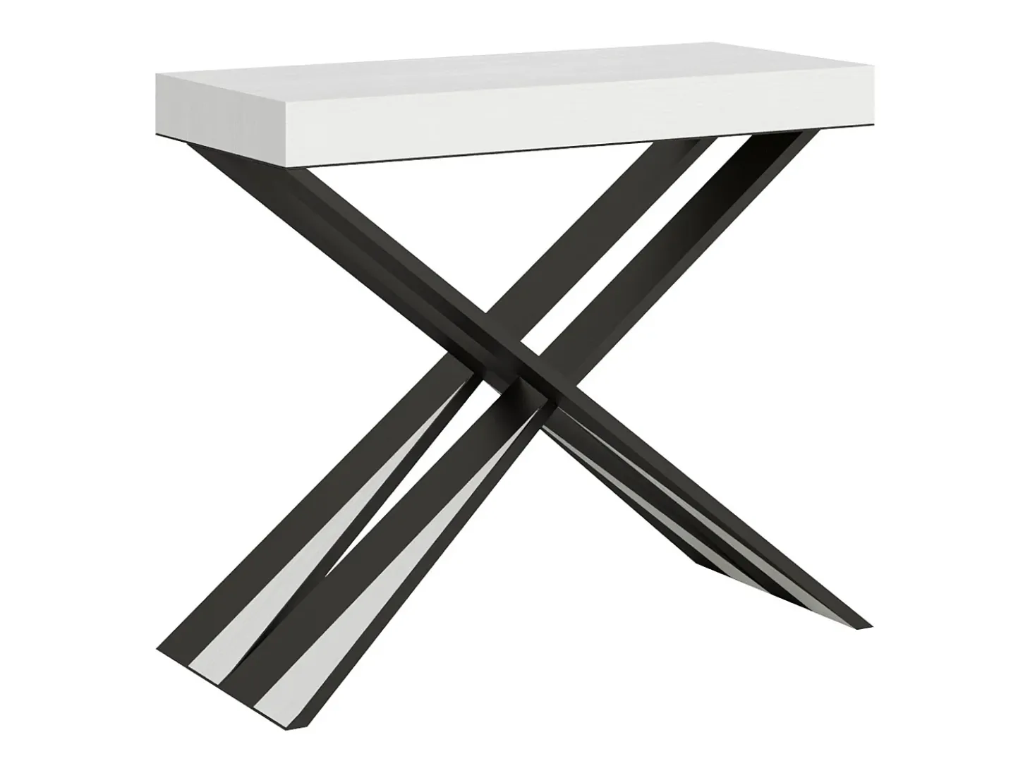 Mesa consola extensível 90x40/196 cm Diago Small Premium Cinza Branca quadro Antracite