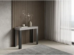 Mesa consola extensível 90x40/196 cm Linea Small Cachemira quadro Antracite