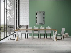 Mesa consola extensível 90x40/300 cm Diago Carvalho Natural quadro Branco