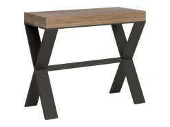 Mesa consola extensível 90x40/196 cm Xenia Small Carvalho Natural quadro Antracite