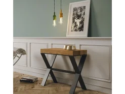 Mesa consola extensível 90x40/196 cm Xenia Small Carvalho Natural quadro Antracite