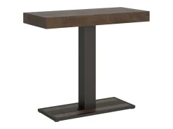 Mesa consola extensível 90x40/196 cm Capital Small Nogueira quadro Antracite