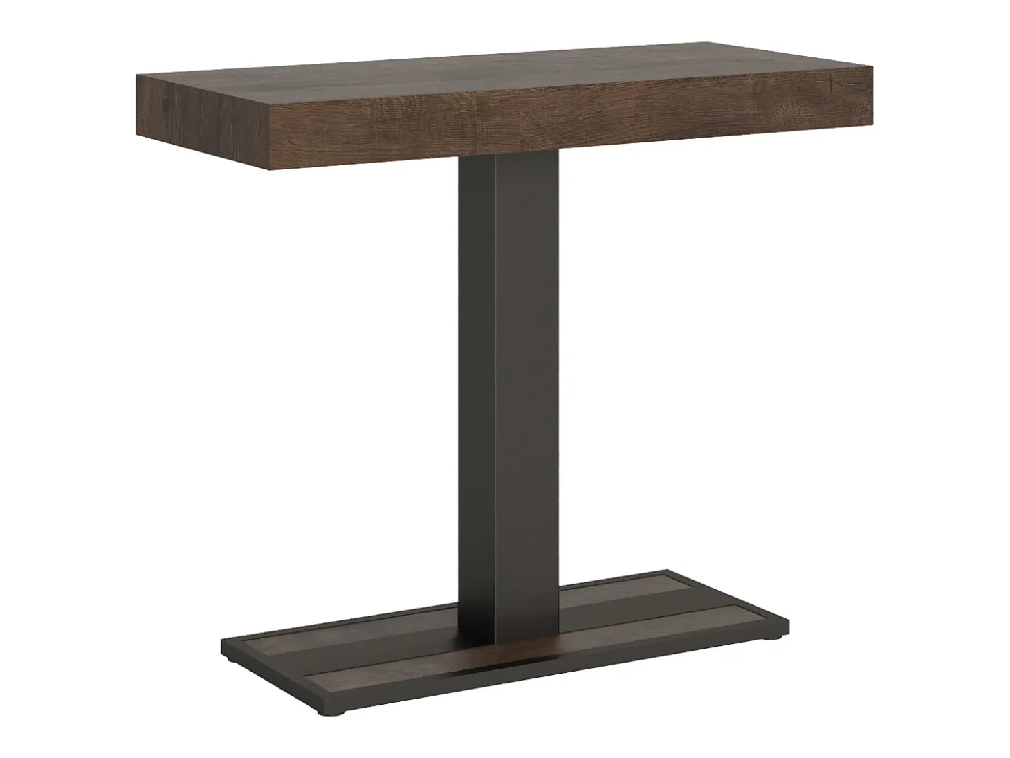 Mesa consola extensível 90x40/196 cm Capital Small Nogueira quadro Antracite
