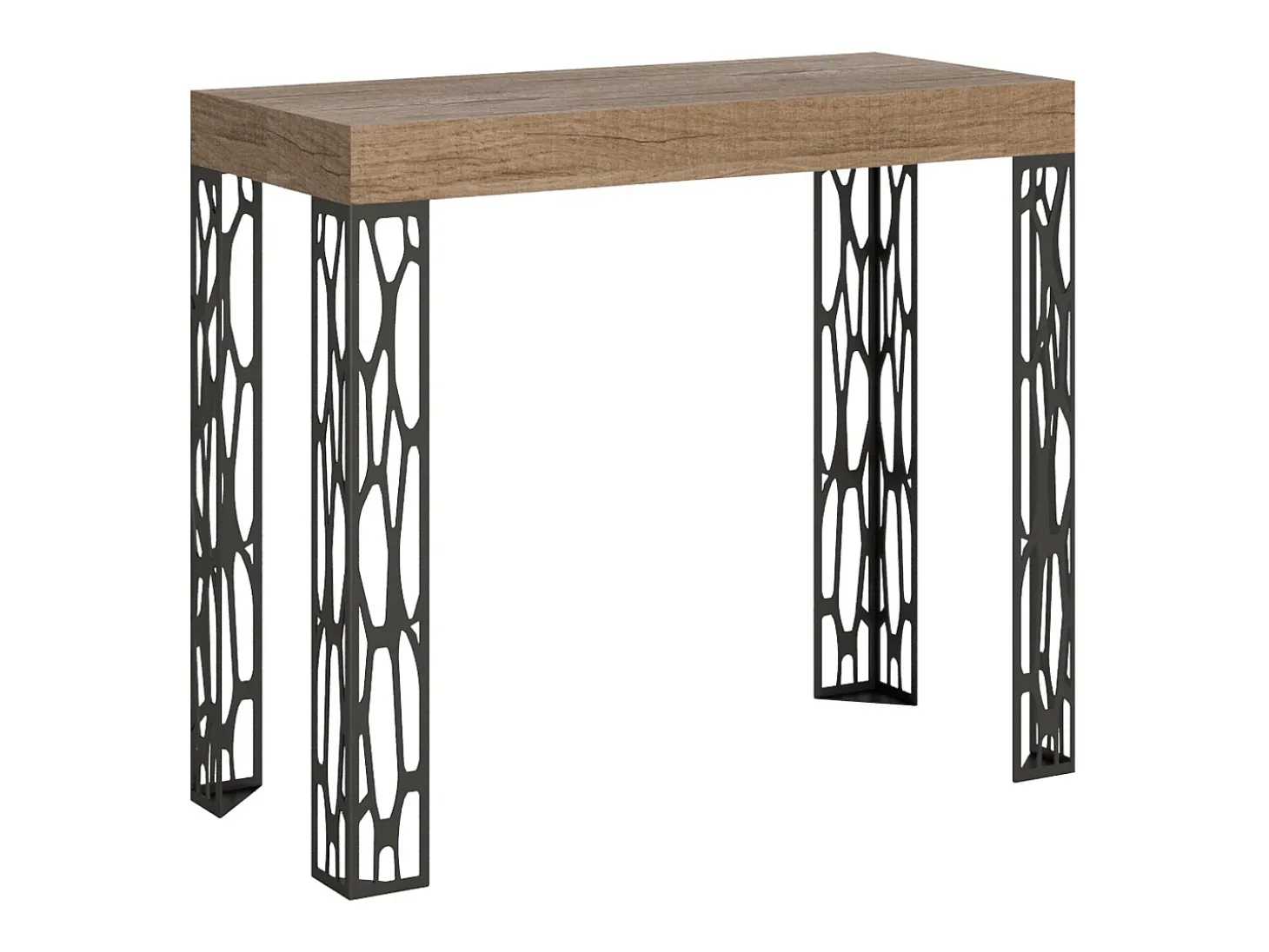 Mesa consola extensível 90x40/300 cm Ghibli Carvalho Natural quadro Antracite
