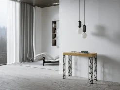 Mesa consola extensível 90x40/300 cm Ghibli Carvalho Natural quadro Antracite