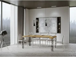 Mesa consola extensível 90x40/300 cm Ghibli Carvalho Natural quadro Antracite