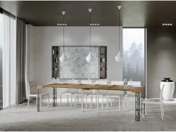 Mesa consola extensível 90x40/300 cm Ghibli Carvalho Natural quadro Antracite