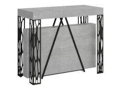Mesa consola extensível 90x40/196 cm Kerpa Small cimento quadro antracite