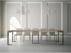 Mesa consola extensível 90x40/300 cm Sintesi Carvalho Natural quadro Antracite