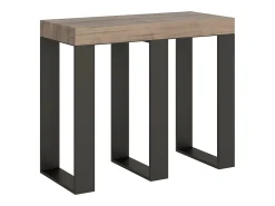 Mesa consola extensível 90x40/300 cm Sintesi Carvalho Natural quadro Antracite