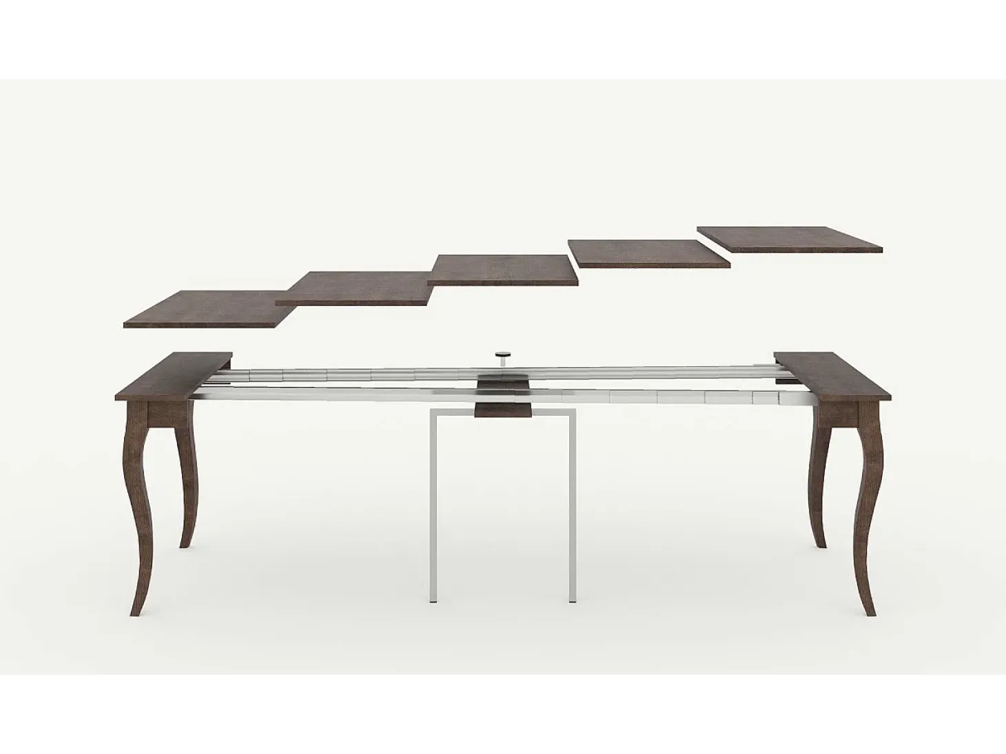 Mesa consola extensível 90x48/204 cm Olanda Small Cinza Branca
