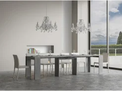 Mesa consola extensível 90x42/302 cm Mia Cimento
