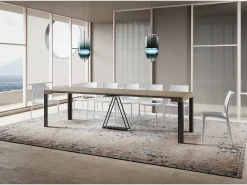 Mesa consola extensível 90x40/300 cm Tarax tortora quadro antracite