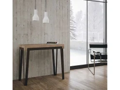Mesa consola extensível 90x40/196 cm Rio Small Carvalho Natural quadro Antracite