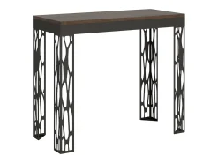 Mesa consola extensível 90x40/300 cm Ghibli Evolution Nogueira quadro Antracite