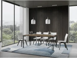 Mesa consola extensível 90x40/300 cm Ghibli Evolution Nogueira quadro Antracite