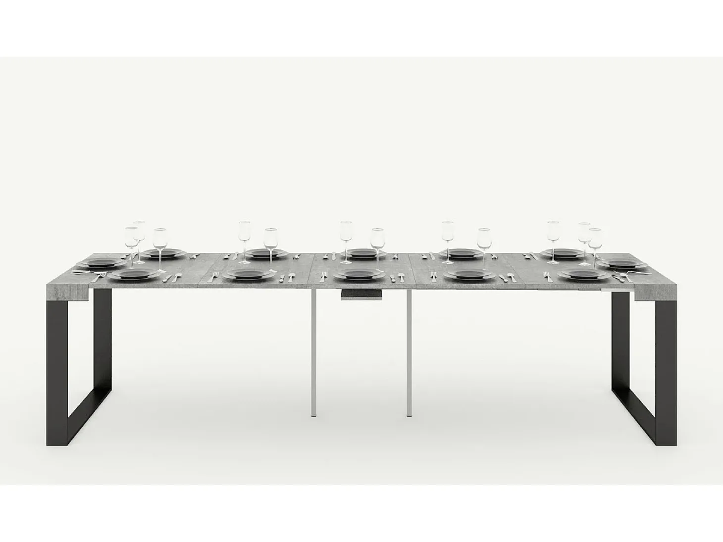 Mesa consola extensível 90x40/196 cm Elettra Small Cachemira quadro Antracite