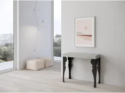 Mesa consola extensível 90x40/300 cm Paxon Cimento quadro Antracite