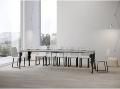 Mesa consola extensível 90x40/300 cm Paxon Cimento quadro Antracite